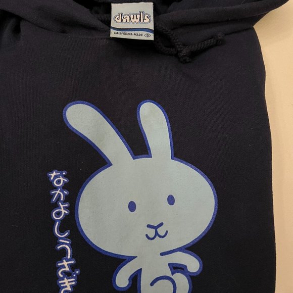 RARE DAWLS HOODIE / FUNNY BUNNY JAPAN Vintage 90s Skateboarding + Y2K!!! - Picture 7 of 11